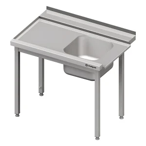 Stalgast Edelstahl Zulauftisch Mit Becken Und 20 Cm Aufkantung, 900 Mm Breit, Anbauseite Links 21