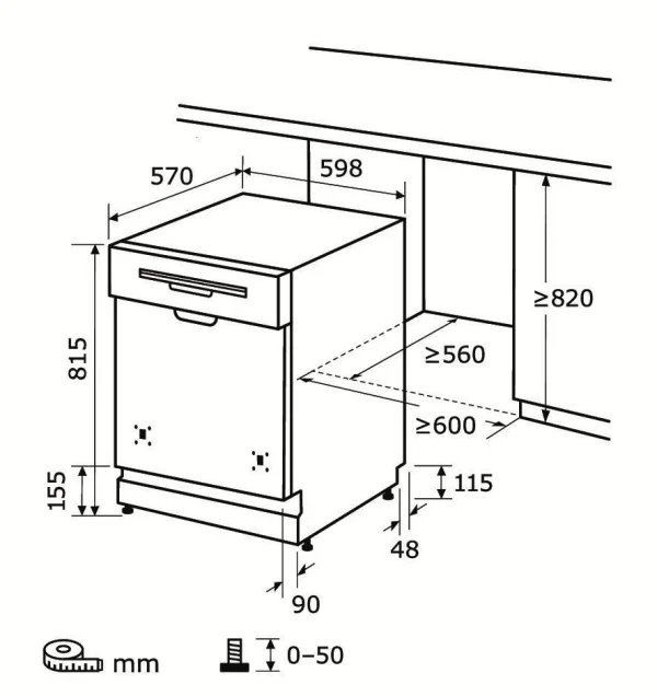 Exquisit Geschirrspüler EGSP2113-EB-030E Inox | Einbaugerät, Teilintegriert | 13 Maßgedecke | Inox 7